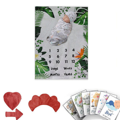Forest King- Milestone Blanket Quilt with 6 Milestone Cards and Markers