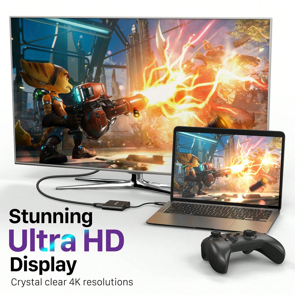 Fosmon USB C Hub, USB C To Dual HDMI Adapter 4k@30Hz, HDMI Splitter, PD 3.0 Charging Port Up To 100W Compatible With Thunderbolt