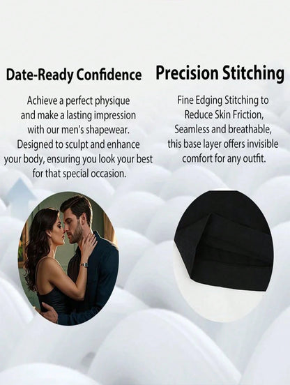 Four Colors Men's Shapewear Vest- A Tight Fitting Shirt For Shapingand Back Support, With Abdominal Control, Made Ofbreathable Nylon Material
