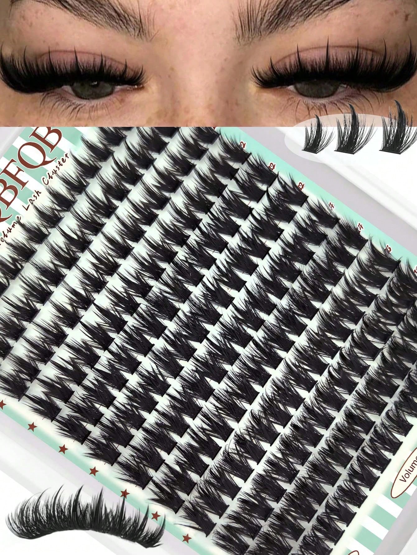 FQBFQB 192pcs Spiky Eyelash Extensions, 9-18mm Mixed Length, Fairy Eyelash Clusters, Single Thick Pointed Tip Eyelash Extensions For DIY, Cartoon Eyelash Extensions, Thick Eyelashes