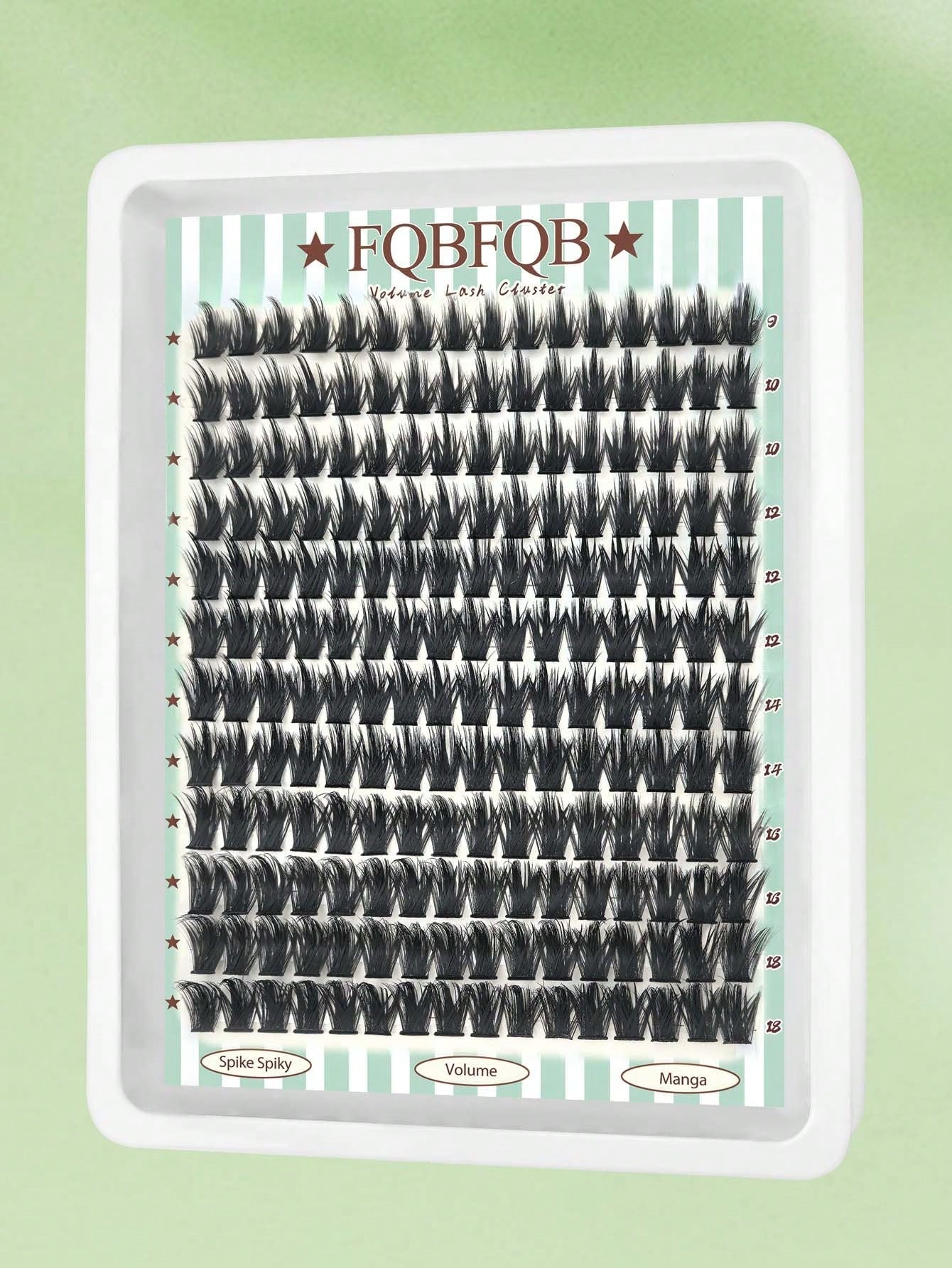 FQBFQB 192pcs Spiky Eyelash Extensions, 9-18mm Mixed Length, Fairy Eyelash Clusters, Single Thick Pointed Tip Eyelash Extensions For DIY, Cartoon Eyelash Extensions, Thick Eyelashes