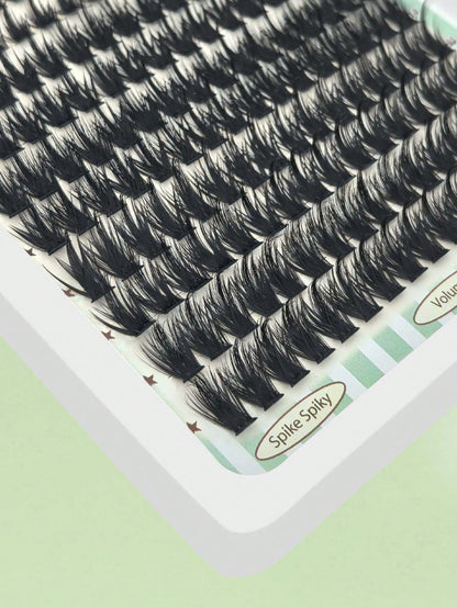 FQBFQB 192pcs Spiky Eyelash Extensions, 9-18mm Mixed Length, Fairy Eyelash Clusters, Single Thick Pointed Tip Eyelash Extensions For DIY, Cartoon Eyelash Extensions, Thick Eyelashes