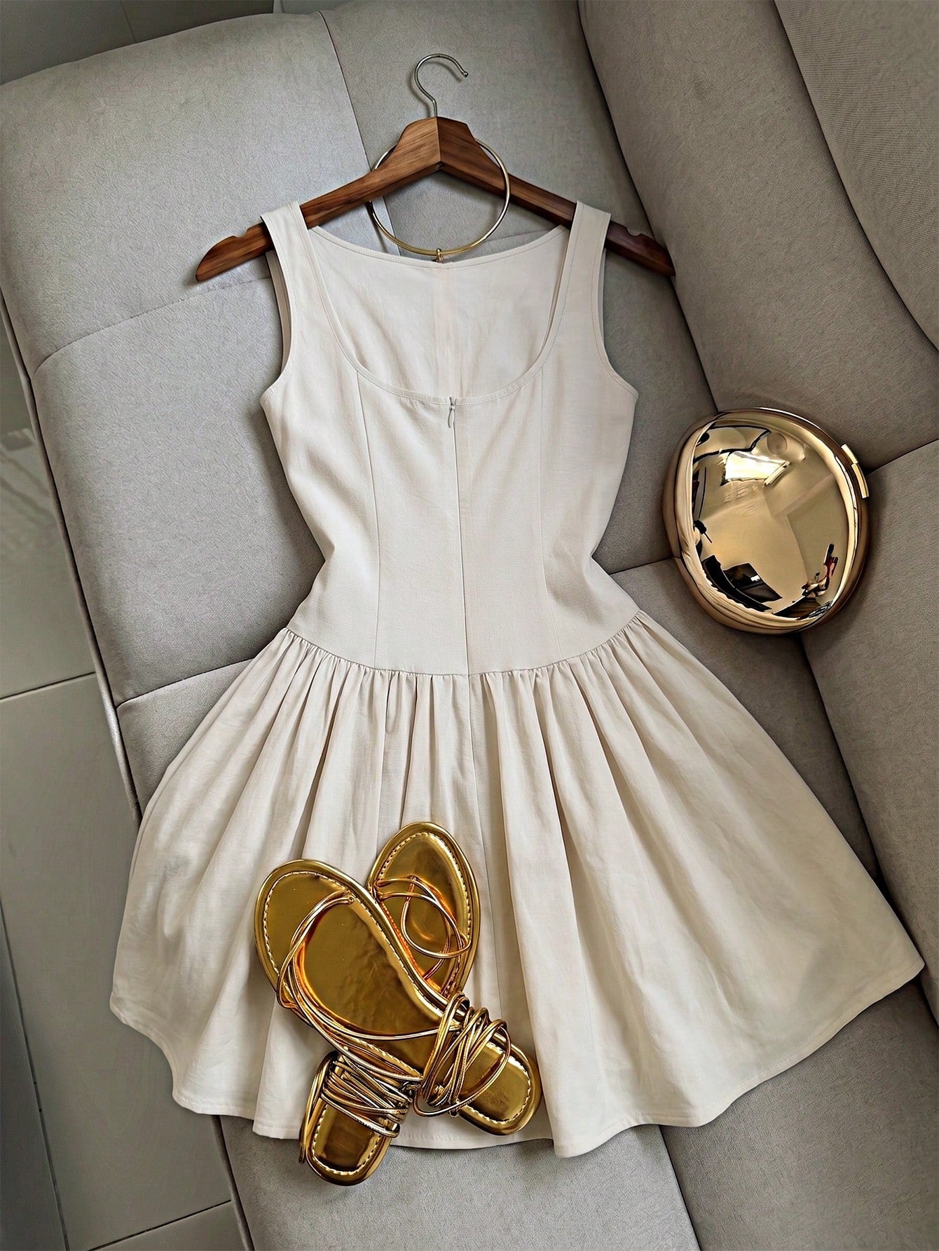 Franclia 2026 Women's Vintage Sleeveless Spaghetti Strap Mini Dress, Elegant Summer Outfit