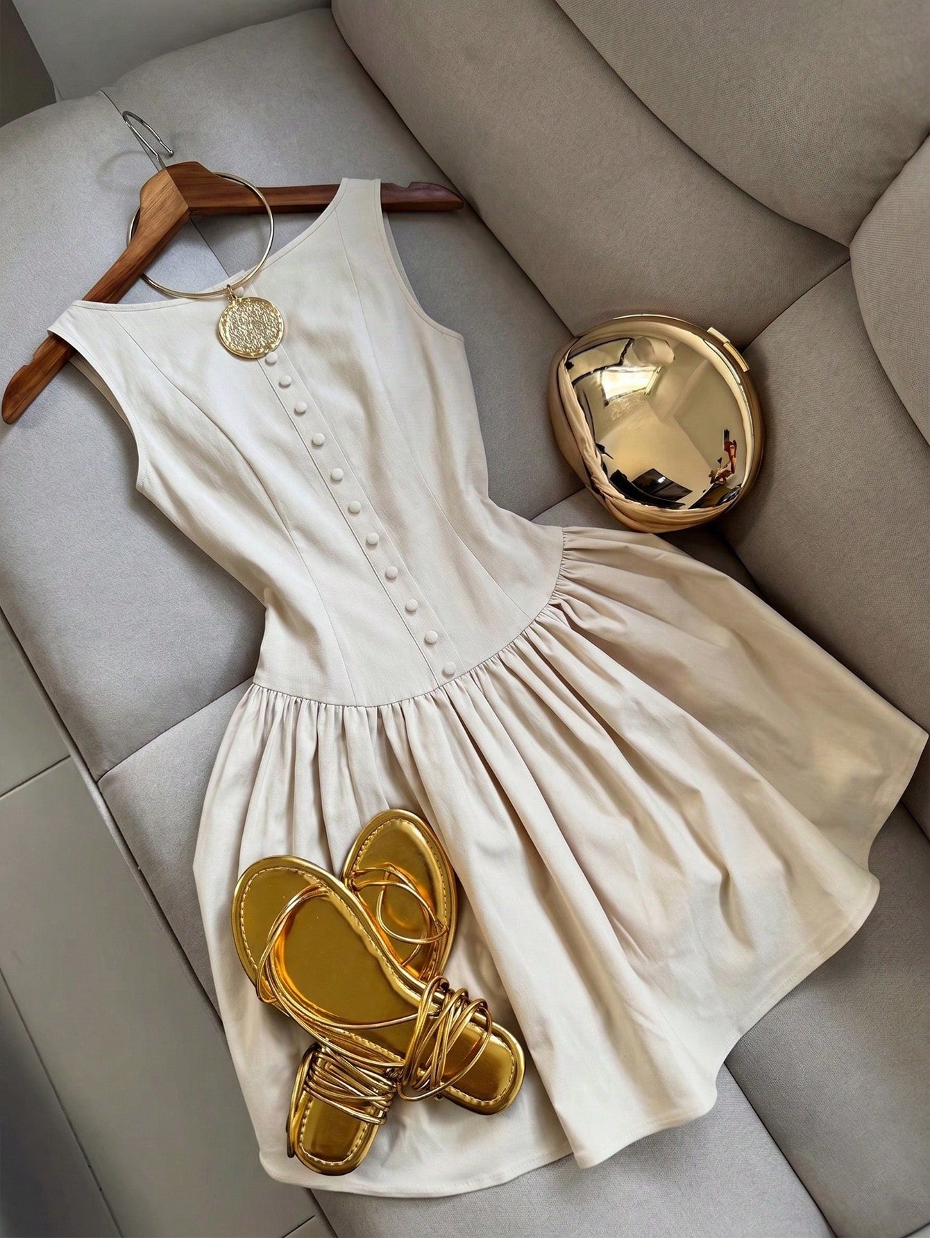 Franclia 2026 Women's Vintage Sleeveless Spaghetti Strap Mini Dress, Elegant Summer Outfit