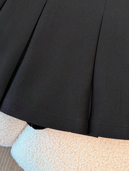 Franclia Casual Solid Color Pleated Mini Skirt, Summer