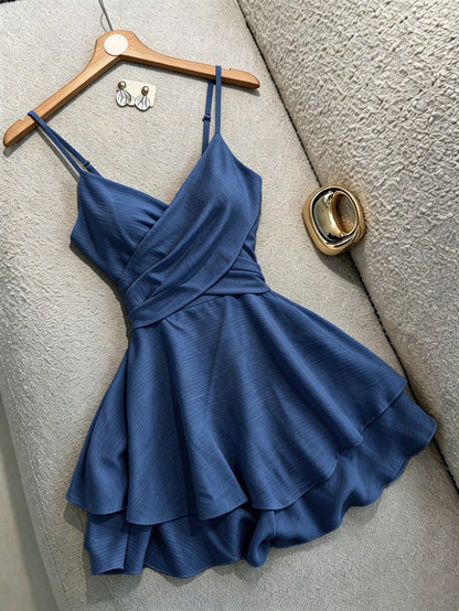 Franclia Elegant Casual Vacation Summer Casual Wear, Adjustable Strap Elastic Waist Women's Skirt, Women's Yellow Dress, Women's Ruffled Skirt, Women's Elegant Gown, Summer Vacation Outfit, Eleg