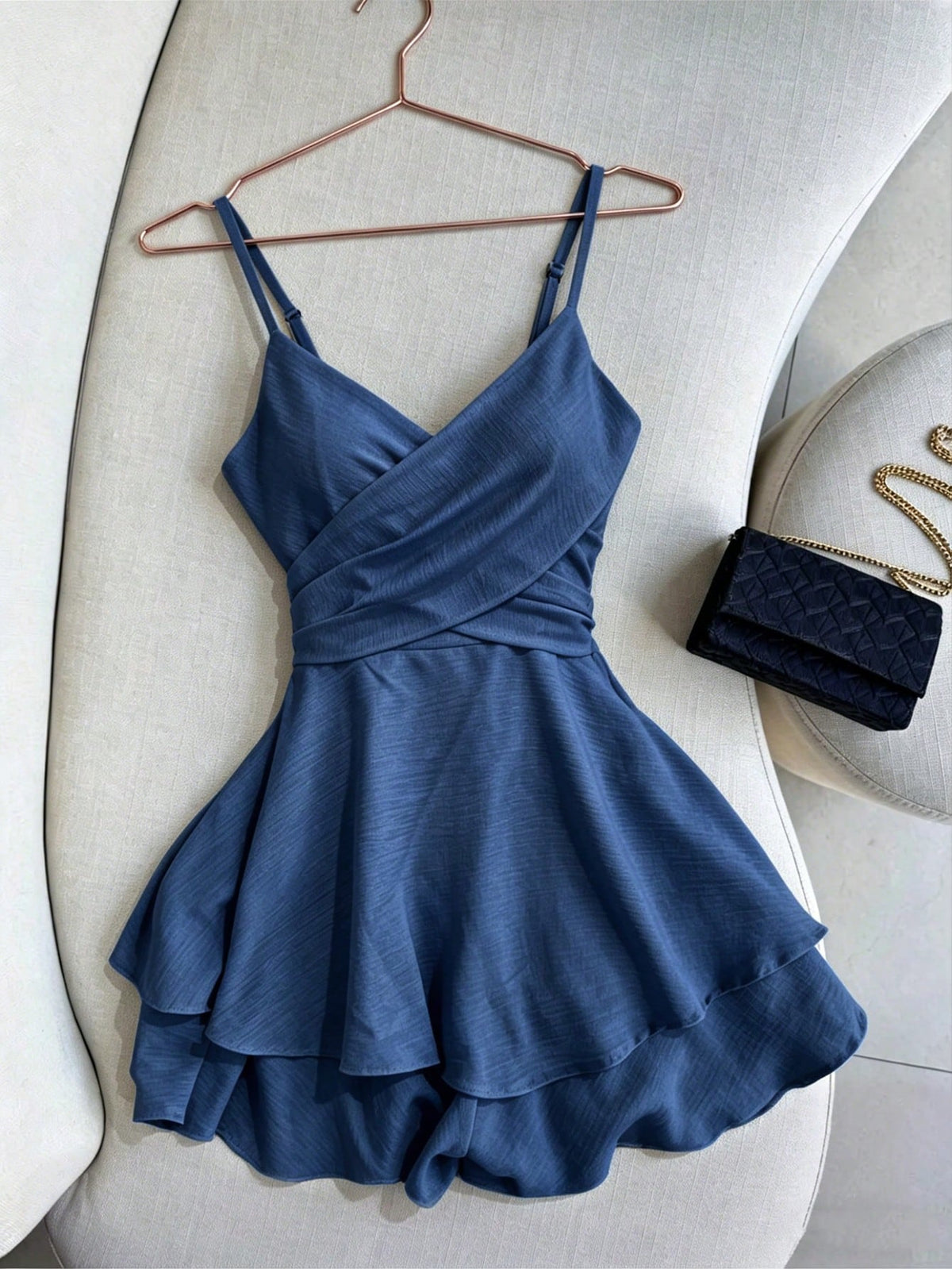 Franclia Elegant Casual Vacation Summer Casual Wear, Adjustable Strap Elastic Waist Women's Skirt, Women's Yellow Dress, Women's Ruffled Skirt, Women's Elegant Gown, Summer Vacation Outfit, Eleg