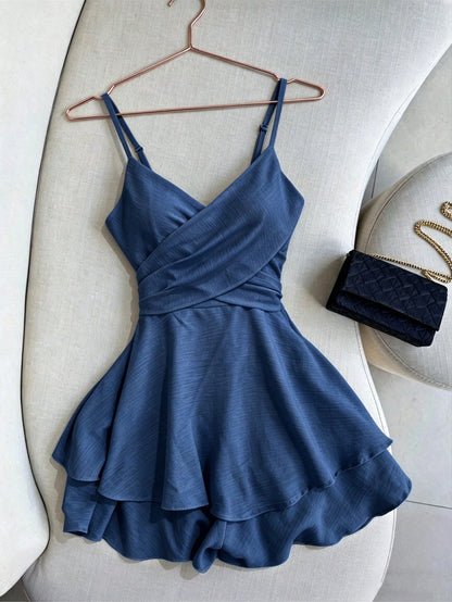 Franclia Elegant Casual Vacation Summer Casual Wear, Adjustable Strap Elastic Waist Women's Skirt, Women's Yellow Dress, Women's Ruffled Skirt, Women's Elegant Gown, Summer Vacation Outfit, Eleg