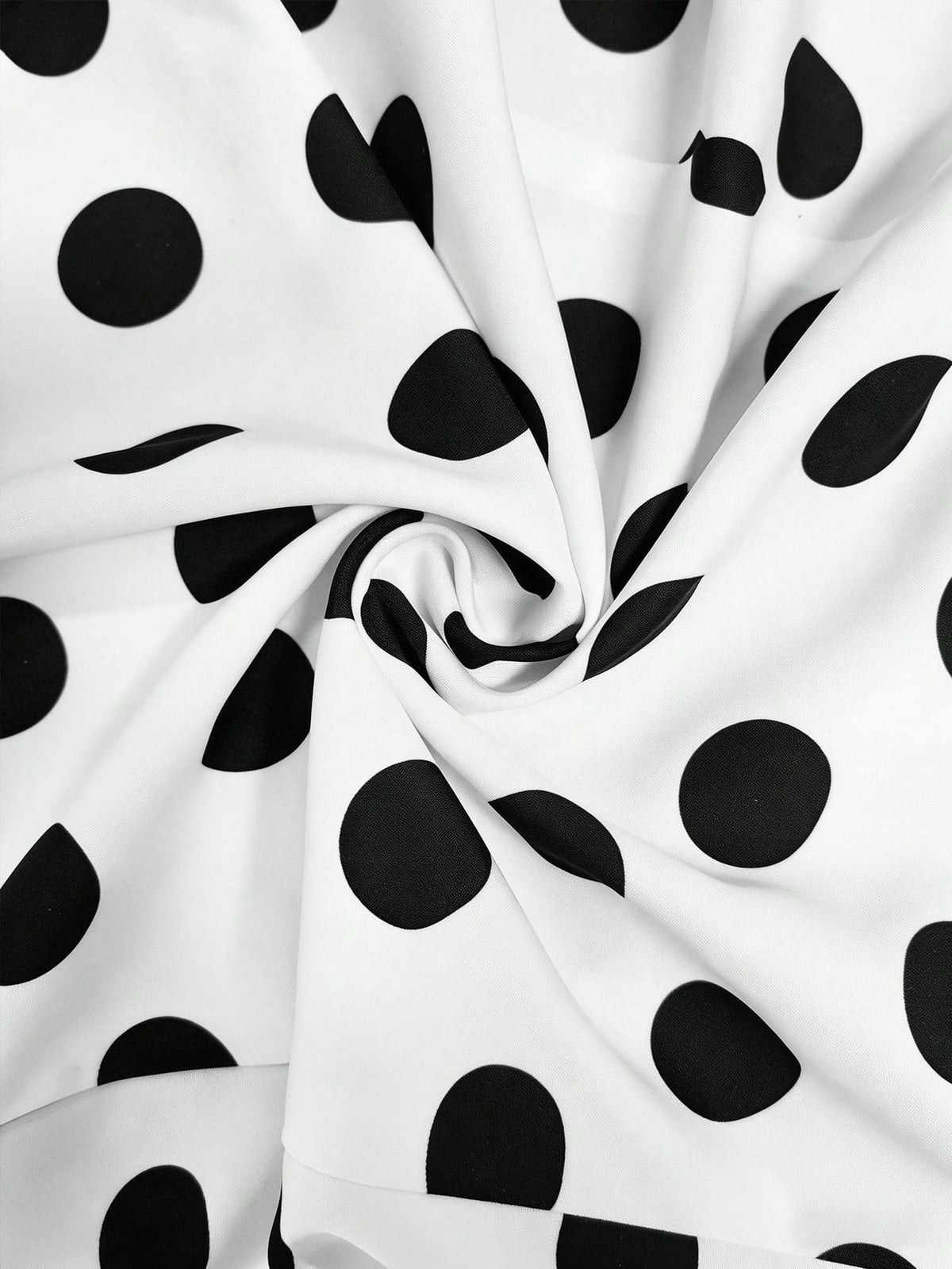 Franclia French Style White With Black Polka Dots Mini Dress,Summer Vintage Tea Party V-Neck Bow Strap A-Line,Waist Cinching Summer Outfits