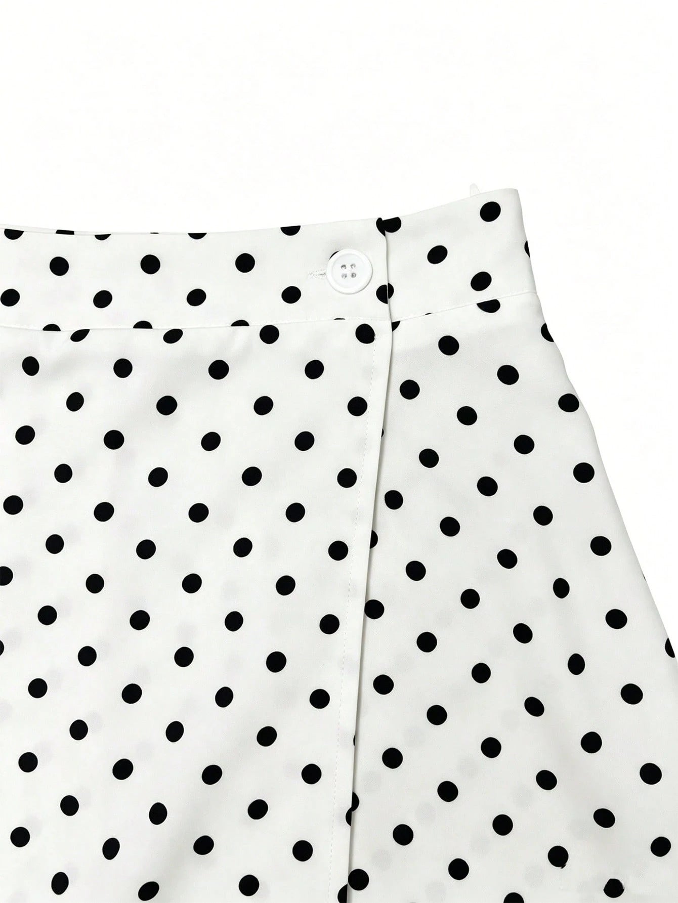 Franclia New Elegant Commuter Fashion Versatile Women's Skirt, Summer, Autumn And Winter For Women Women's White Skirt Polka Dot White Women's Skirt, Women's Commuter Casual Wear Women's Skirt