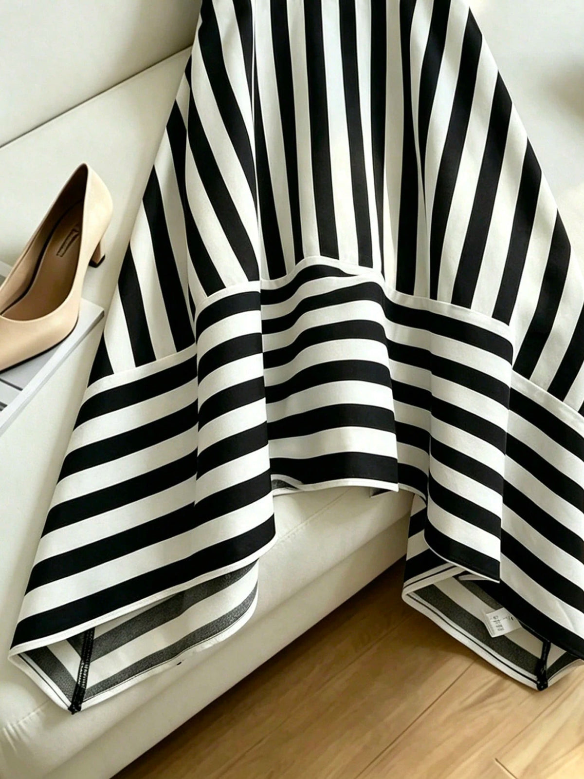 Franclia Women's Elegant Lace A-Line Dress,Black And White Striped Print Summer Vacation Outfits,Graduation Party Wedding Guest Birthday Dresses