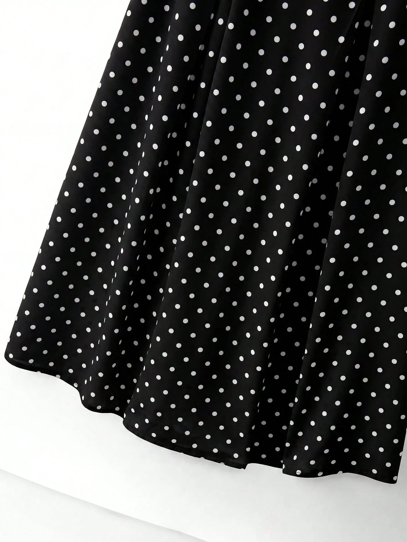 Franclia Women's Woven Black And White Polka Dot Round Neck Short Sleeve A-Line Elegant Vintage Elegant Long Summer Dress Date