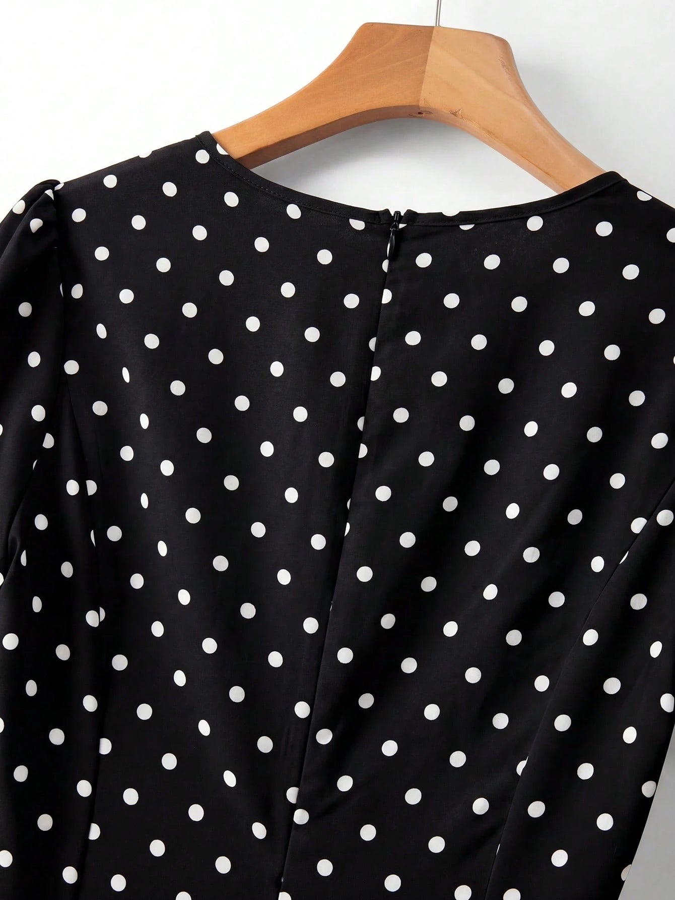 Franclia Women's Woven Black And White Polka Dot Round Neck Short Sleeve A-Line Elegant Vintage Elegant Long Summer Dress Date
