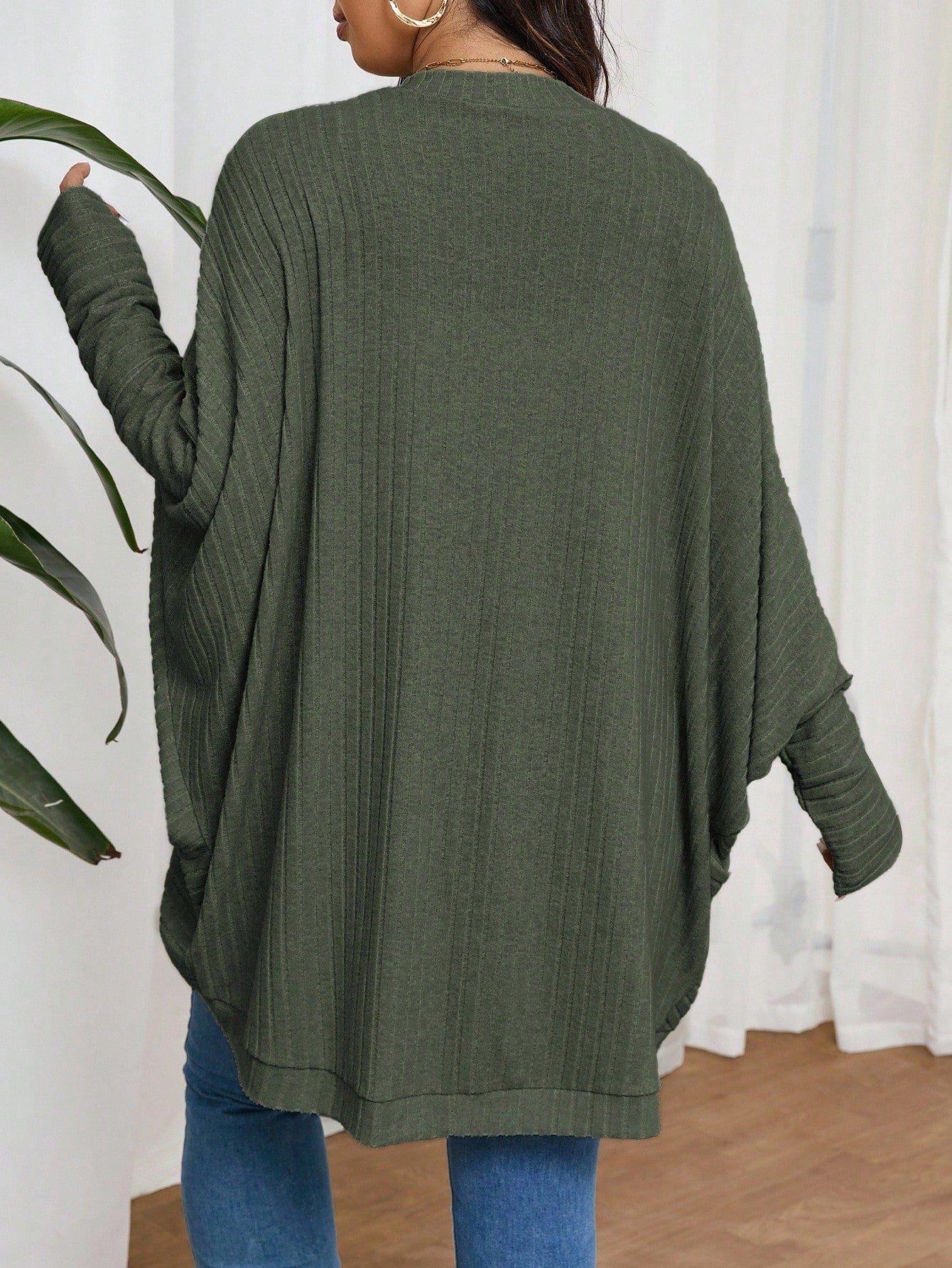Frenchy Plus Size Casual Loose Ribbed Knit Cardigan Sweater,Fall Clothes For Women Winter Autumn