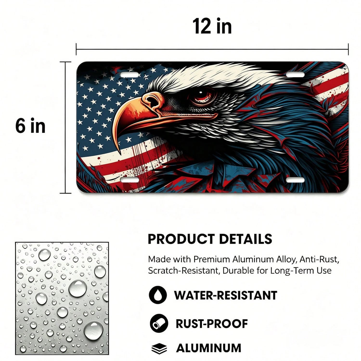 Front License Plate, Blessed Car Decor Accessory Aluminum Metal Rust-Proof US Car Plate Novelty Vanity Tag Cover For Men Women 6 X 12 In Great For Truck, Car, SUV