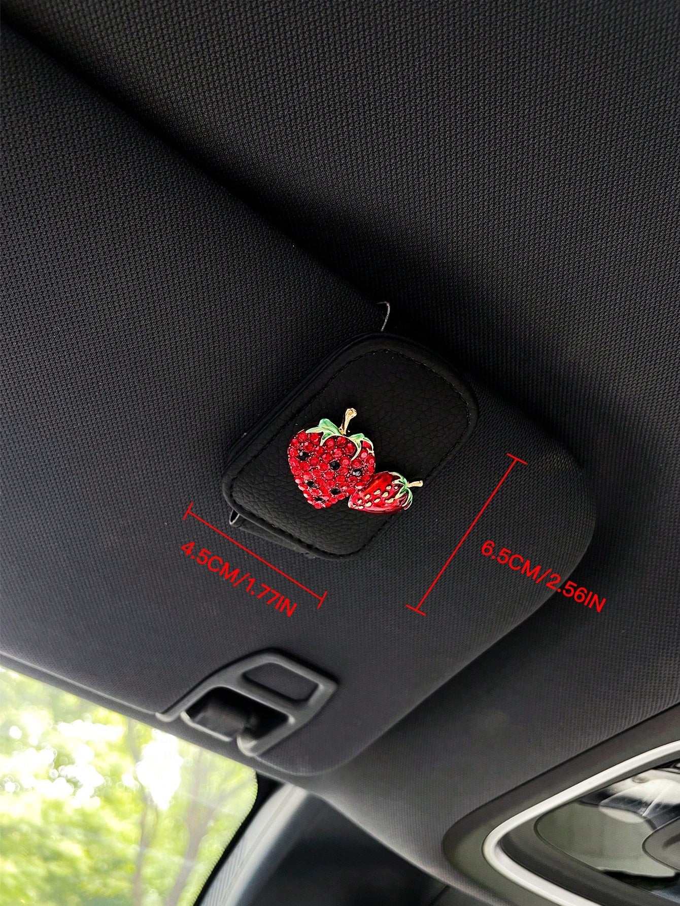 Fruit Car Fashion Glasses Clip Glasses Holder Sun Visor Fashion Glasses Car Fashion Glasses Clip Multifunctional Card Clip Storage Clip Creative Cherry Strawberry Car Glasses Clip