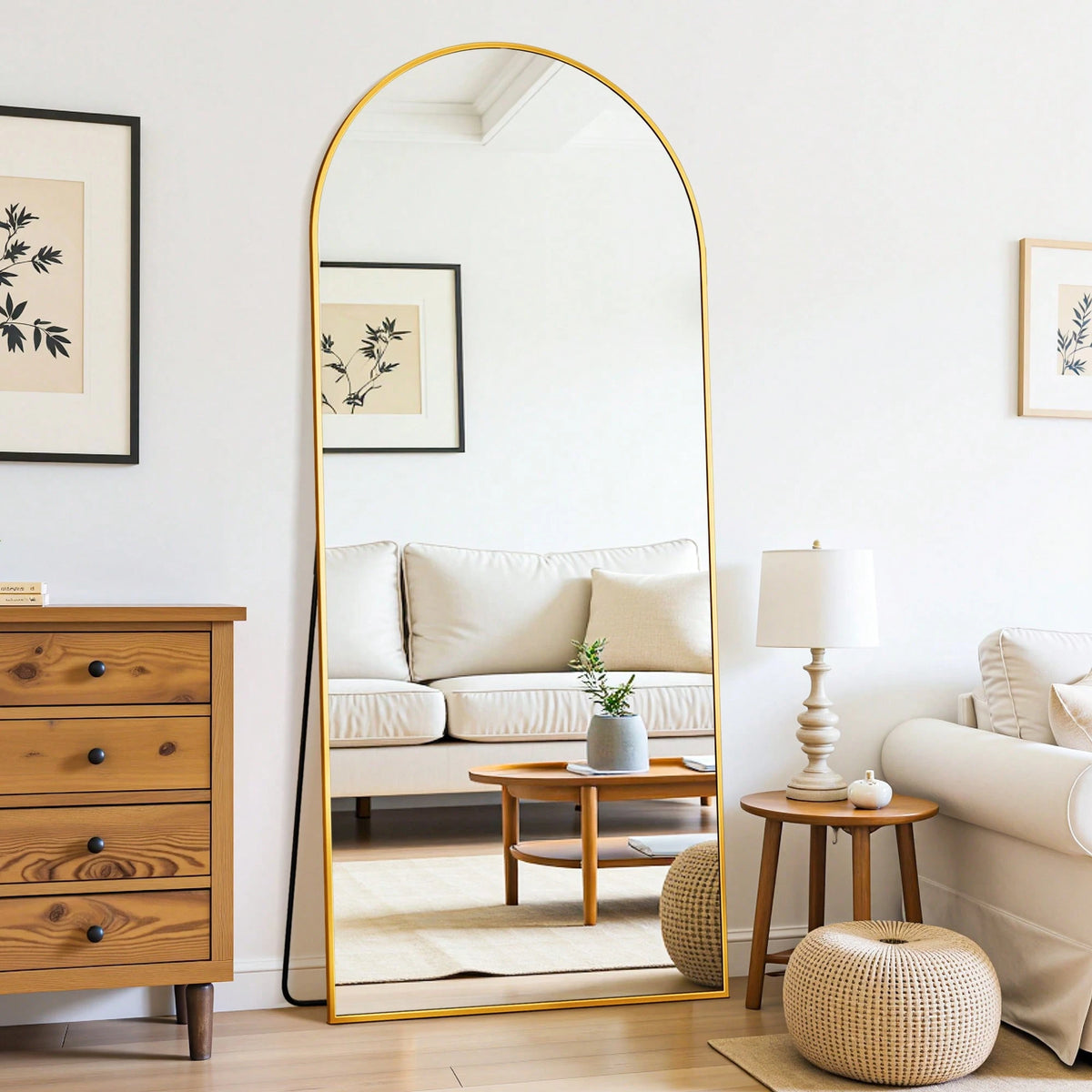 Furnbar Arch Floor Mirror, 58"X19" Full Length Mirror- Freestanding Full Body Mirror With Stand For Bedroom Or Living Room,Amber,Lavender,Persimmon,Pistachio,Sapphire