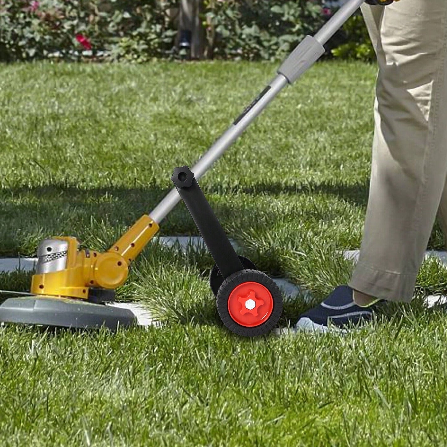 Futchoy Lawn Mower Auxiliary Wheel Plastic Support Wheel Mower Support Wheels Load 7kg