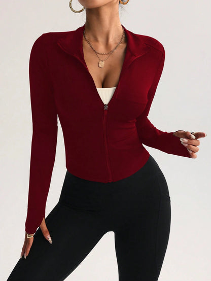 FWH High Turn Rate Slim Waist, Style, Waist-Sculpting Slimming Fitness Retro High-End Street Elegant Sports Jackets