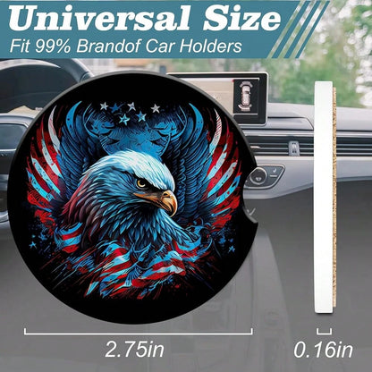 Geometric Pattern Car Cup Holder Coaster,Car Coasters For Cup Holder,2 Pack Abstract Grunge Element Anti-Slip Absorbent Ceramic Car Cup