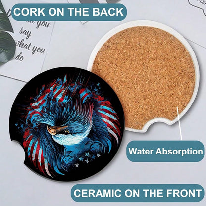 Geometric Pattern Car Cup Holder Coaster,Car Coasters For Cup Holder,2 Pack Abstract Grunge Element Anti-Slip Absorbent Ceramic Car Cup