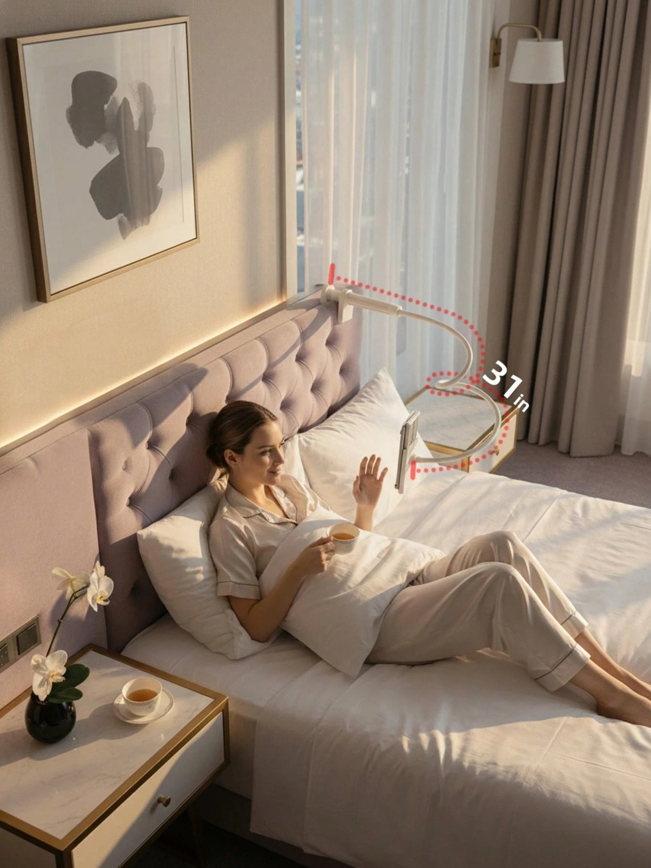 GICOOK Goose Neck Lazy Person Stand- Mobile Phone Stand. Saves Space, Adjustable, Essential For Lazy People, Suitable For Home Use, Office, Travel. It Is Applicable To Android Phones. It Is An Excell