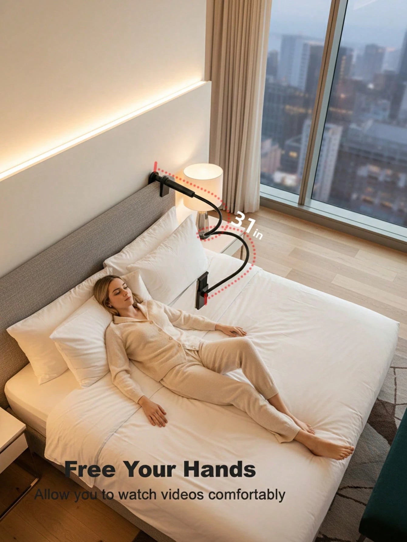 GICOOK Goose Neck Lazy Person Stand- Mobile Phone Stand. Saves Space, Adjustable, Essential For Lazy People, Suitable For Home Use, Office, Travel. It Is Applicable To Android Phones. It Is An Excell