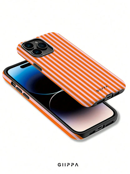 GIIPPA 1pc Foggy Blue Striped Pattern Design, Phone 17 Pro Max Phone Case, Compatible With Phone 16 Pro Max, 15 Pro Max, 14 Pro Max, Korean-Style High-End Fashionable And Fun Phone Case, Compatible Wi