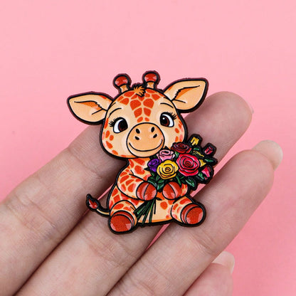 Giraffe Brooch, Unisex Enamel Lapel Pin, Unique Accessory For Bags, Clothes, All Seasons Gifts For Mother, Father, Graduation, And Teacher