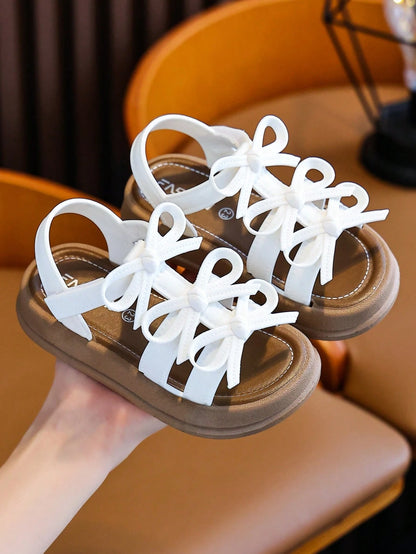 Girls' Sandals Beach Shoes Spring Summer New Sweet Bow Fashion Versatile Indoor Soft Sole Comfortable