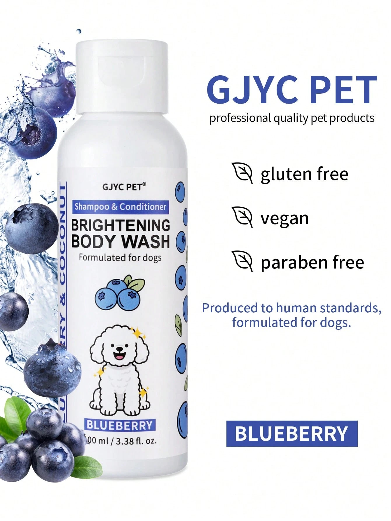 GJYC PET Dog Whitening Shampoo- Pet Grooming Brightening Shampoo, Creates Bright White Fur- Enhances Shine And Softness