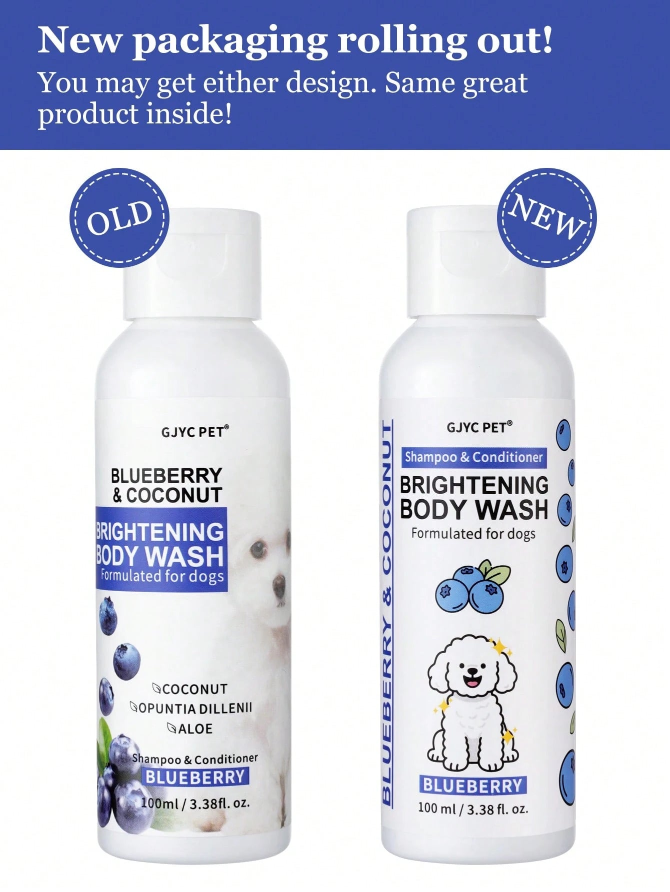 GJYC PET Dog Whitening Shampoo- Pet Grooming Brightening Shampoo, Creates Bright White Fur- Enhances Shine And Softness