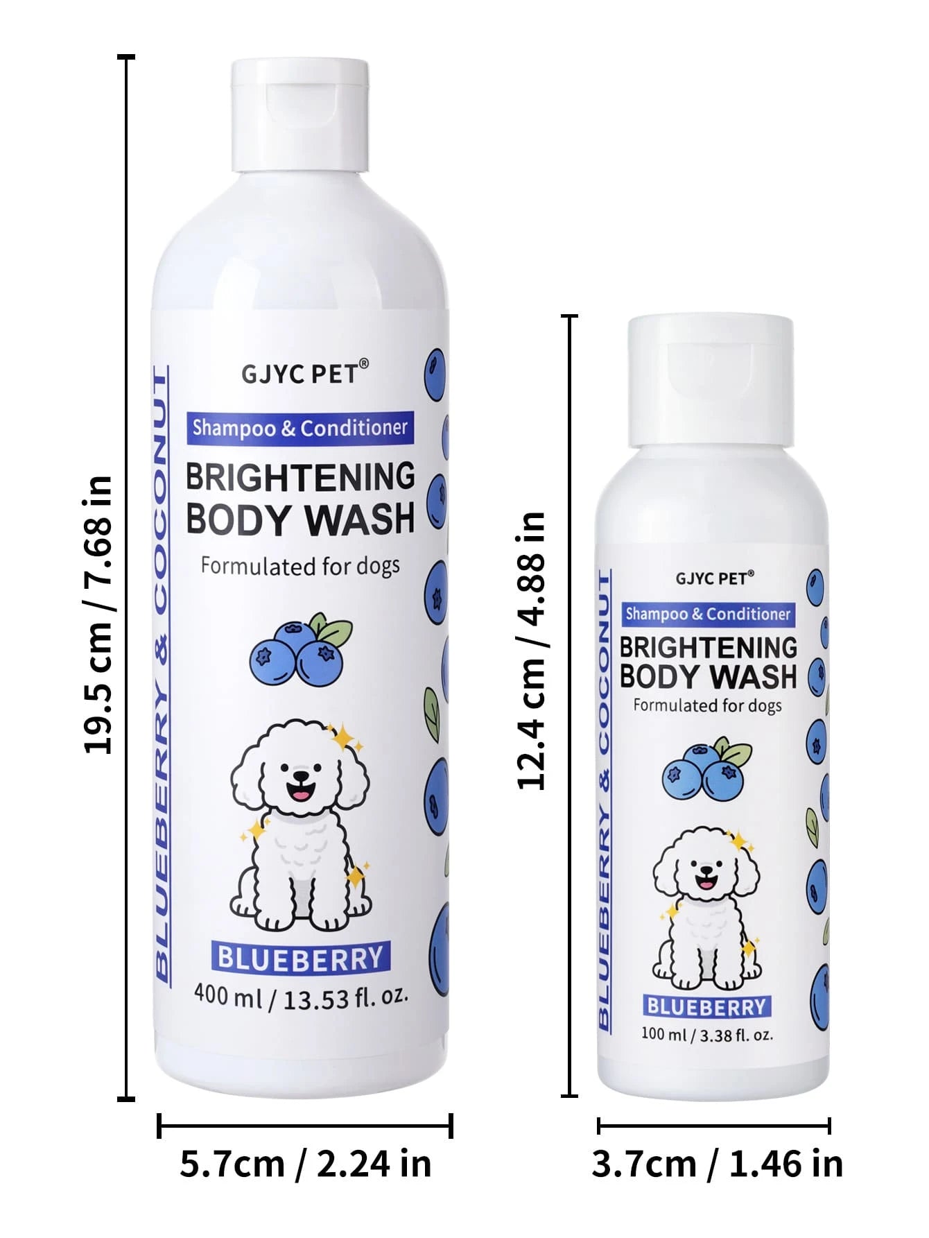GJYC PET Dog Whitening Shampoo- Pet Grooming Brightening Shampoo, Creates Bright White Fur- Enhances Shine And Softness
