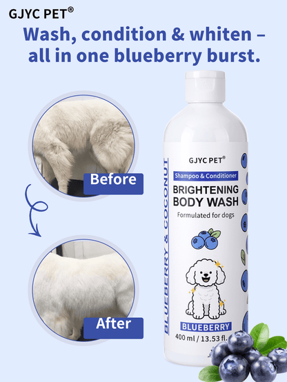 GJYC PET Dog Whitening Shampoo- Pet Grooming Brightening Shampoo, Creates Bright White Fur- Enhances Shine And Softness