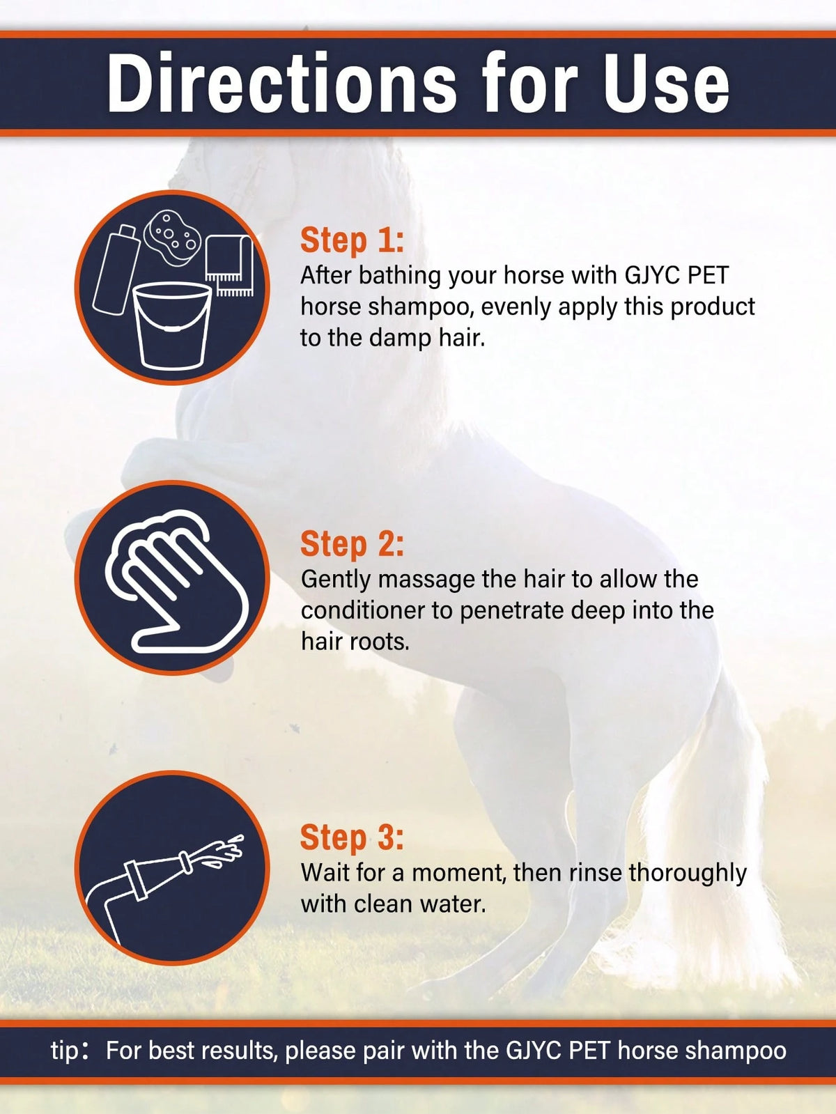 GJYC PET Equine Hair Conditioner 17 Oz- Detangler & Shine Enhancer For Horse Mane & Tail- Restores Softness & Hydration