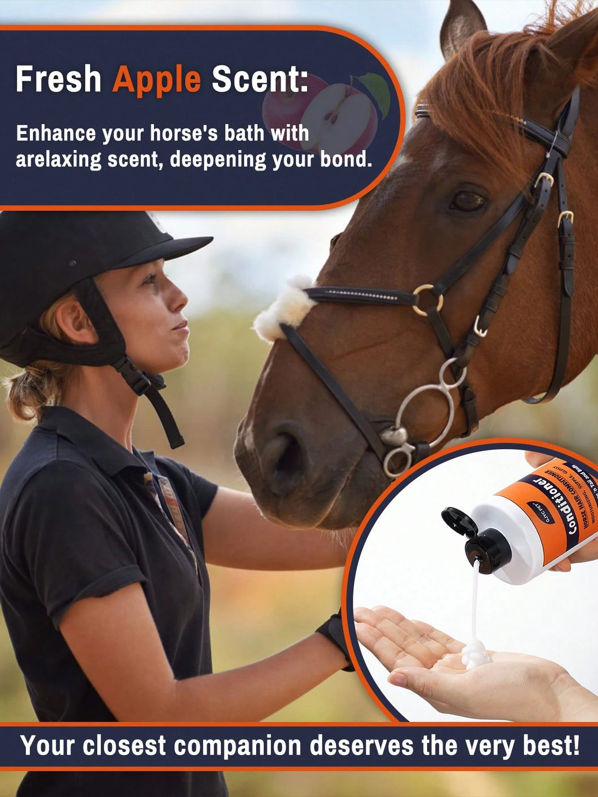 GJYC PET Equine Hair Conditioner 17 Oz- Detangler & Shine Enhancer For Horse Mane & Tail- Restores Softness & Hydration