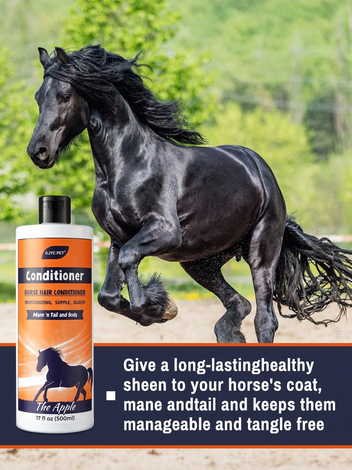 GJYC PET Equine Hair Conditioner 17 Oz- Detangler & Shine Enhancer For Horse Mane & Tail- Restores Softness & Hydration
