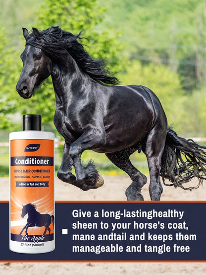 GJYC PET Equine Hair Conditioner 17 Oz- Detangler & Shine Enhancer For Horse Mane & Tail- Restores Softness & Hydration