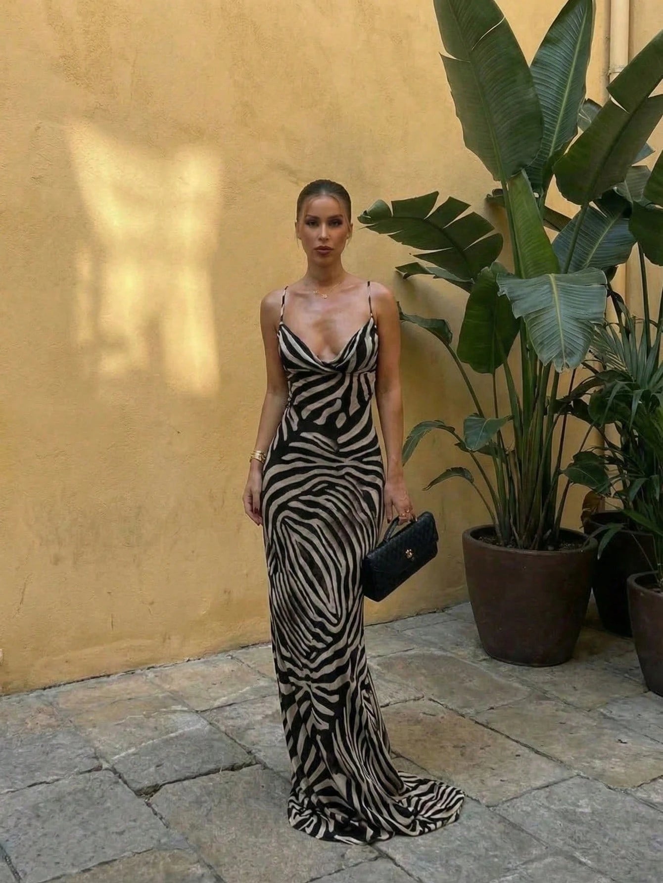 Glamful Spring/Summer Lightweight Elegant Casual Party Backless Tie Leopard & Zebra Print Dress Beach Vacation Outfits For Women