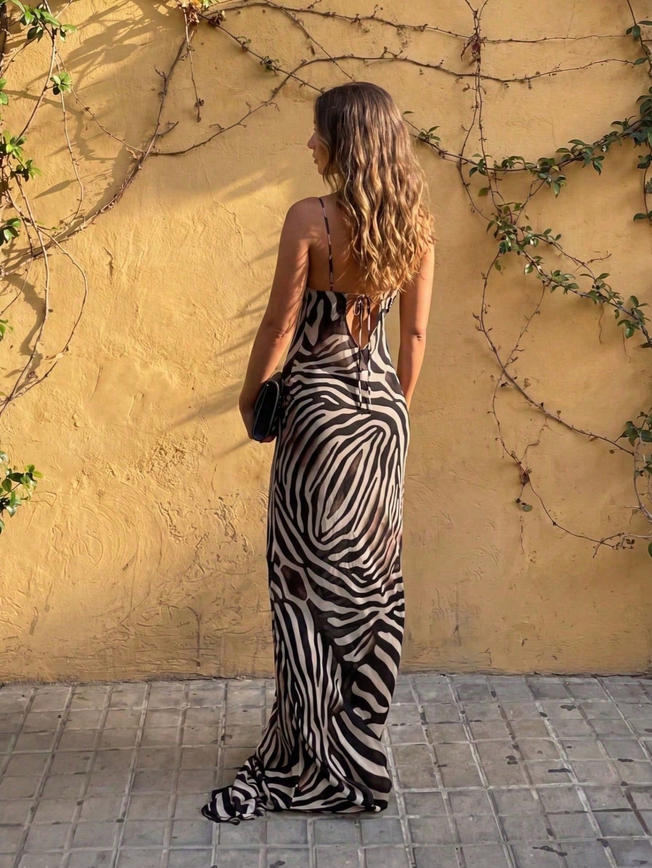 Glamful Spring/Summer Lightweight Elegant Casual Party Backless Tie Leopard & Zebra Print Dress Beach Vacation Outfits For Women