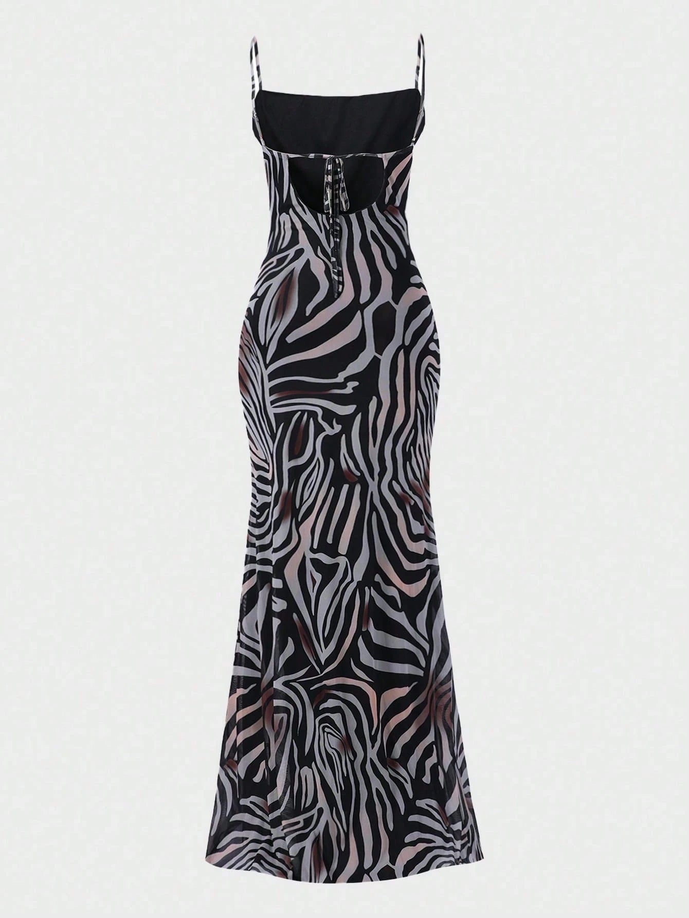Glamful Spring/Summer Lightweight Elegant Casual Party Backless Tie Leopard & Zebra Print Dress Beach Vacation Outfits For Women