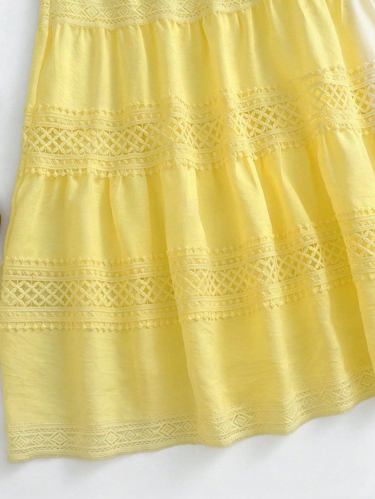 GlowEve A-Line Elegant Sexy Vacation Holiday Outing Summer French Minimalist Sexy Style Sleeveless V-Neck Hollow Lace Waist-Cinching Long Dress White Design
