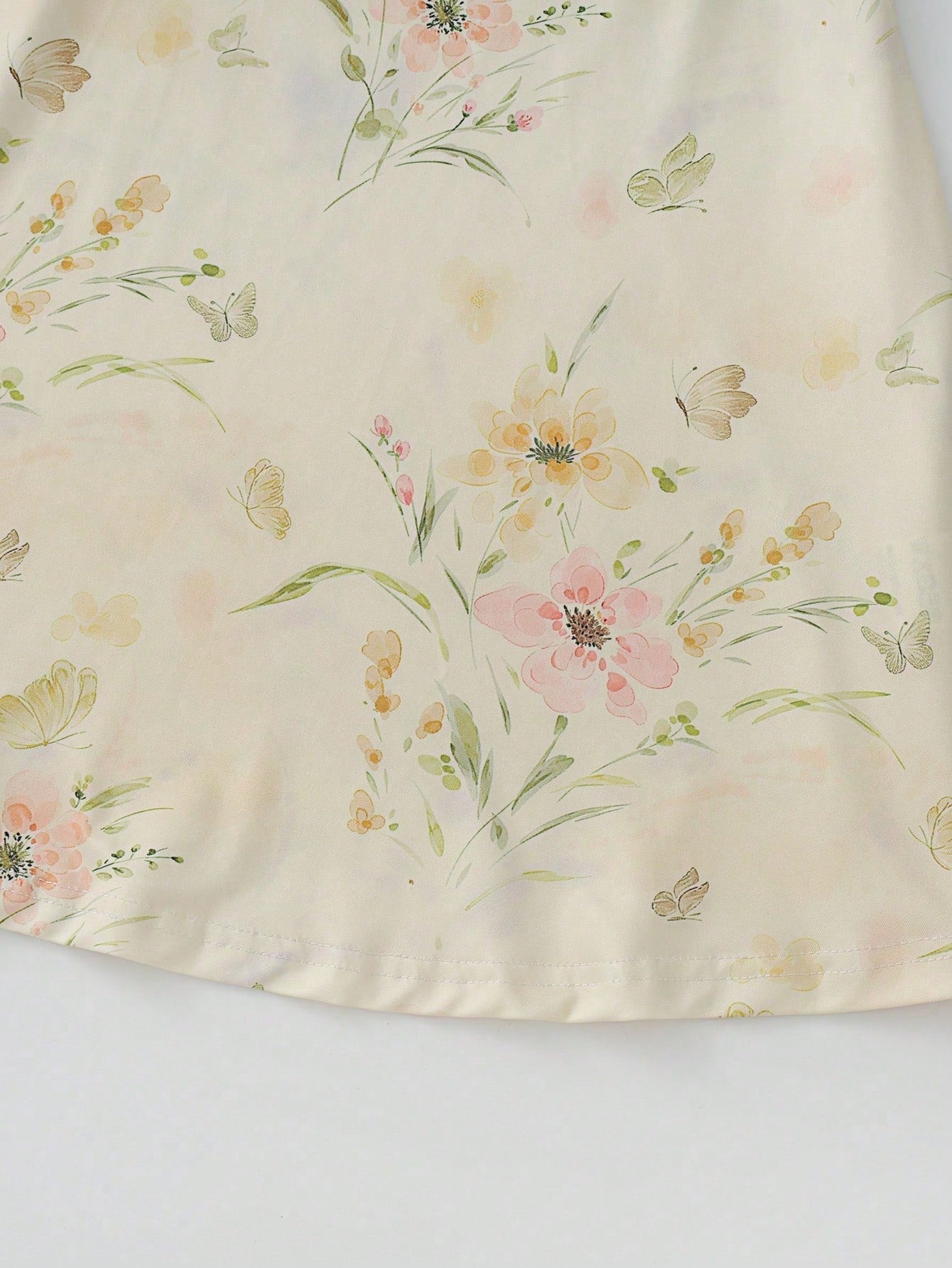 GlowEve Women's V-Neck One-Shoulder Vintage Elegant Pleated A-Line Dress,Pale Yellow Floral Print Cottage Core Summer Picnic Beach Vacation Cruise Outfit