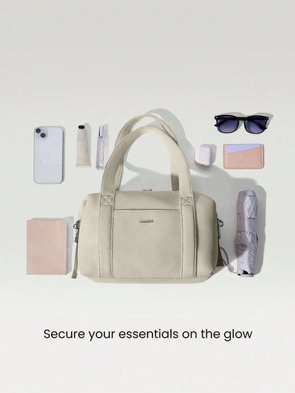 GLOWMODE Grab And Glow 6L Soft Comfortable Mesh Adjustable Straps Crossbody Shoulder Square Tote Bag Gym Studio Travel Vacation Holiday Daily Casual Wear