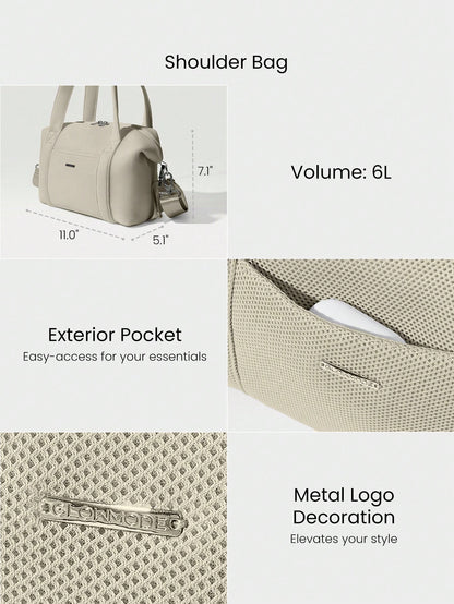 GLOWMODE Grab And Glow 6L Soft Comfortable Mesh Adjustable Straps Crossbody Shoulder Square Tote Bag Gym Studio Travel Vacation Holiday Daily Casual Wear