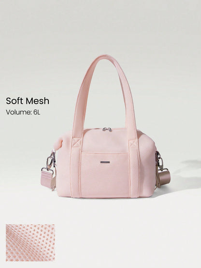 GLOWMODE Grab And Glow 6L Soft Comfortable Mesh Adjustable Straps Crossbody Shoulder Square Tote Bag Gym Studio Travel Vacation Holiday Daily Casual Wear
