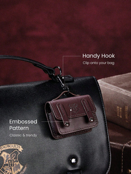 GLOWMODE X Harry Potter Hogwarts House Faux Leather Hook Plug Opening Logo Earphone Storage Pouch Gym Travel Daily Casual  Spring Summer