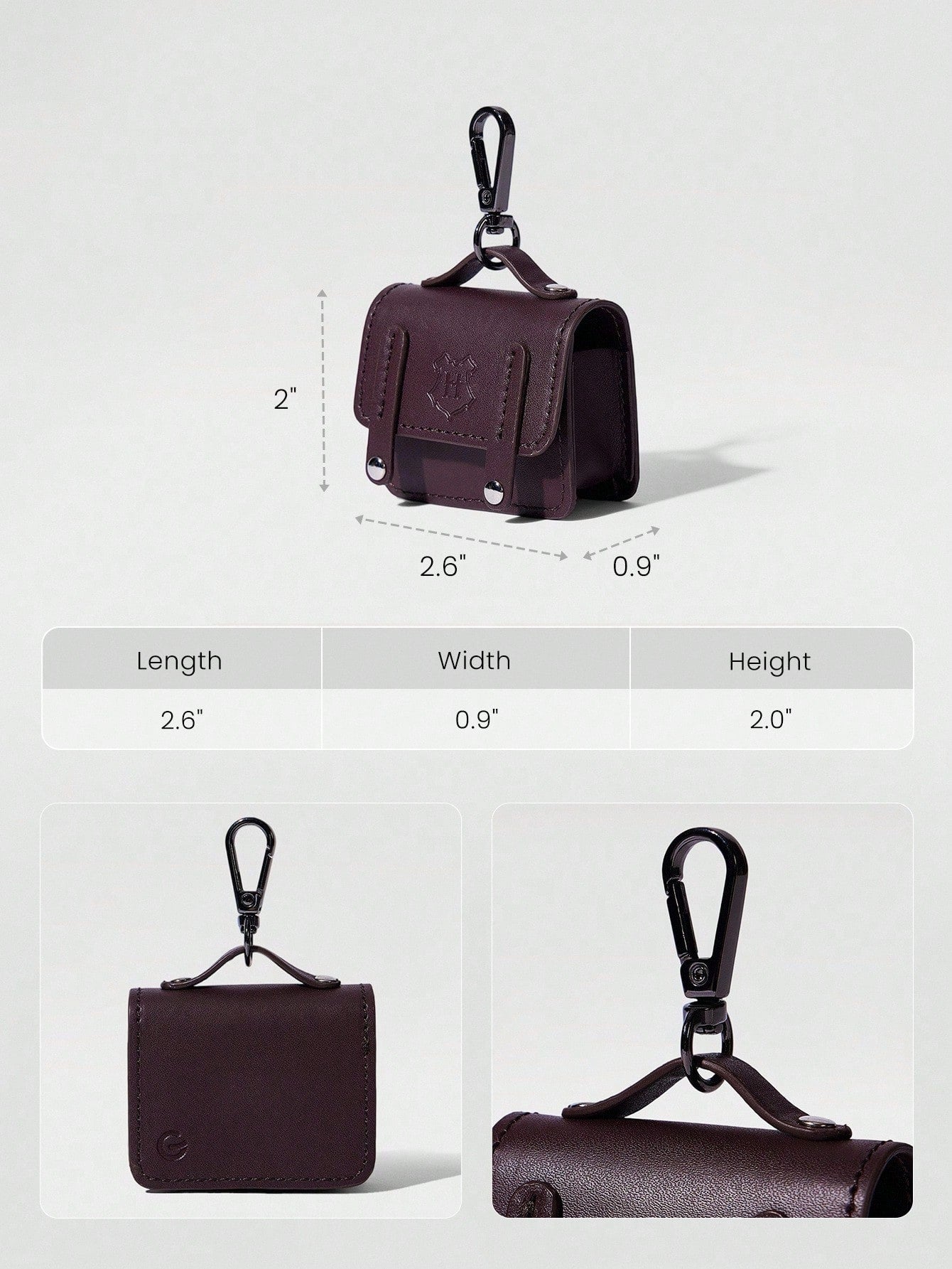 GLOWMODE X Harry Potter Hogwarts House Faux Leather Hook Plug Opening Logo Earphone Storage Pouch Gym Travel Daily Casual  Spring Summer