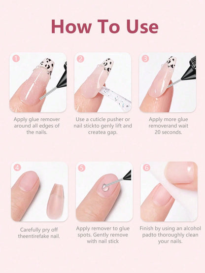 GLOZ 20ml Precise Nail Polish Remover, Suitable For Press-On Nails, Multi-Purpose Nail Polish Remover, Gentle Removal Of Gel Manicure, Non-Acetone Nail Polish Remover