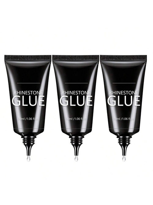 GLOZ 3pcs/Set 30ml Nail Art Rhinestone Gel, Super Strong Gel Nail Polish, Suitable For Nail Decoration, 3D Nail Art, Shiny Gel, Gem Nail Art, Diamond Nails, Requires UV/LED Curing, Beauty Gift